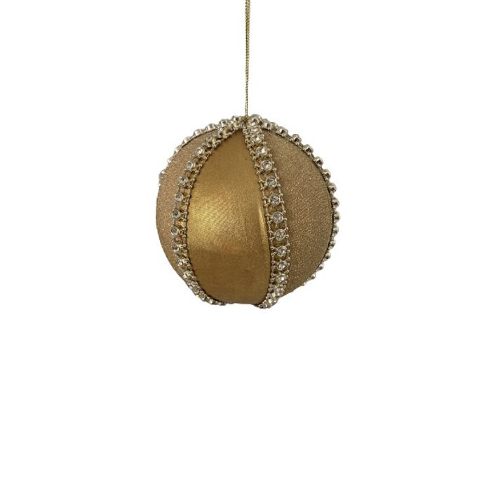 Bola Dourada Com Pedrarias Douradas Sortidas 14cm - Natal 2023