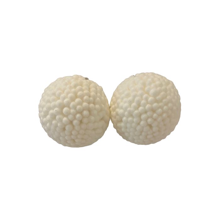 Bola Branca Pompom 8cm - Cx C/3 Pçs