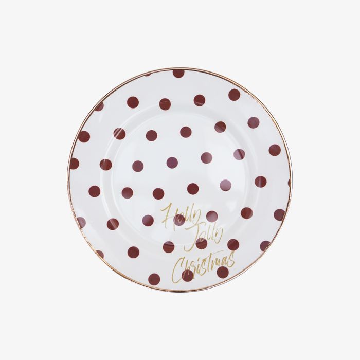 Prato Raso Seasons Vermelho Em Cerâmica - 28,5x2,2cm (lxa) - Natal 2022