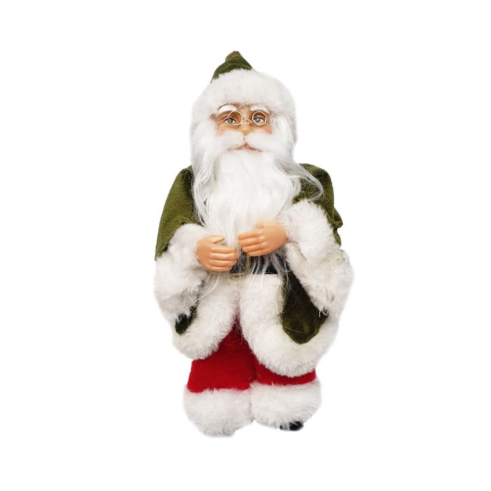 Papai Noel Com Casaco Verde 22cm