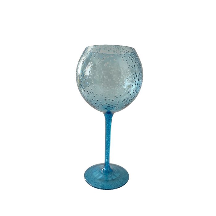 Taça Para Drinks Acrilico Azul Detalhes Bolhas 