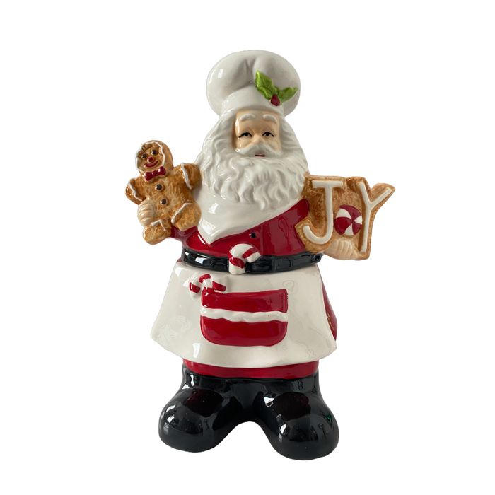 Enfeite Papai Noel Colorido Em Ceramica 18cm