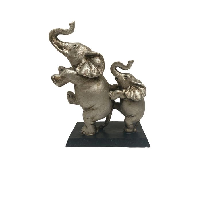 Estatueta Em Resina 2 Elefantes Dançando 17,4x8,3x21,5cm(lxaxp)