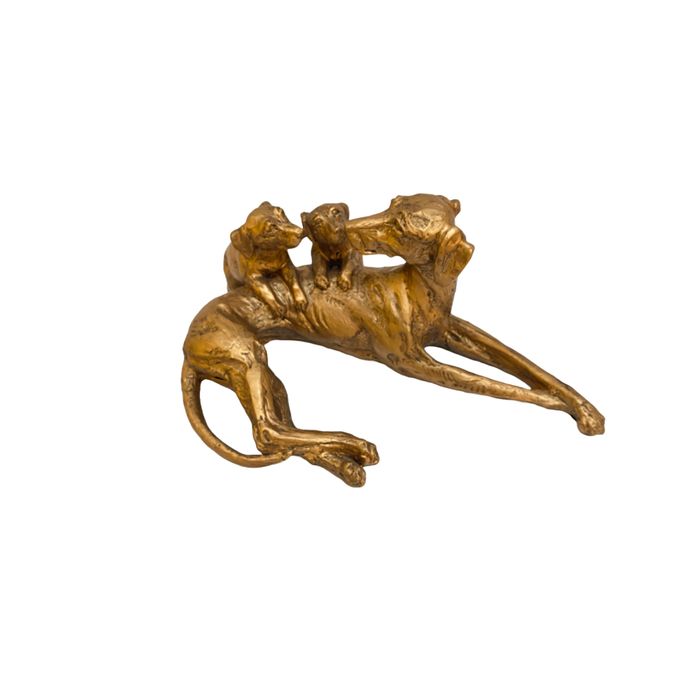 Escultura Cachorro Com Filhote 27,8x22,4x13,6cm