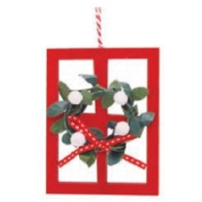 Enf P/pendurar Janela C/azevinho Vermelho