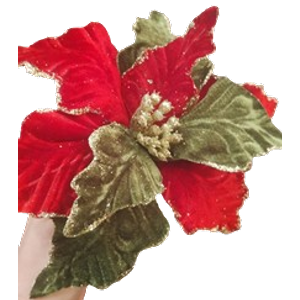 Bico De Papagaio Vermelho E Verde Aveludado Com Gliter 43cm - Natal 2022