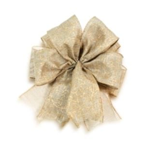 Laço Duplo Dourado Arabescos 1 E Tela Em Poliéster - 35 X 35 X 6 (lxaxp)