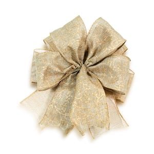 Laço Duplo Dourado Arabescos 1 E Tela Em Poliéster - 35 X 35 X 6 (lxaxp)