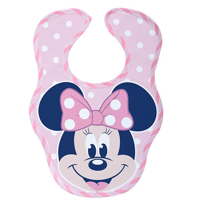 Babador de Bebê Carinhas Disney Estampado Minnie 31 x 21cm