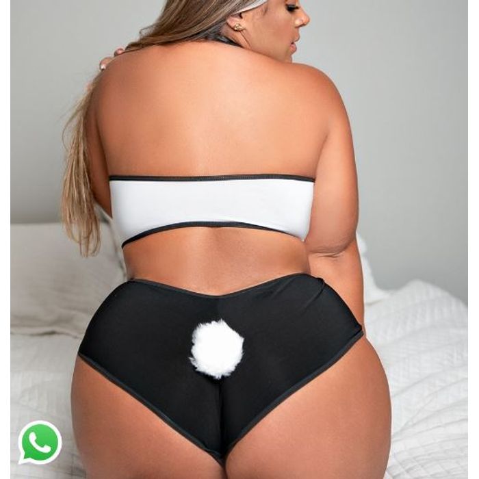Fantasia Coelha Short Luxo Plus Size