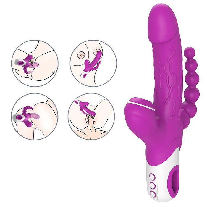 Vibrador com Succao e Estimulador Anal