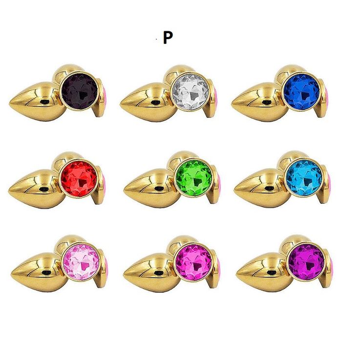 Plug em Metal Dourado Redondo  - P - 7052