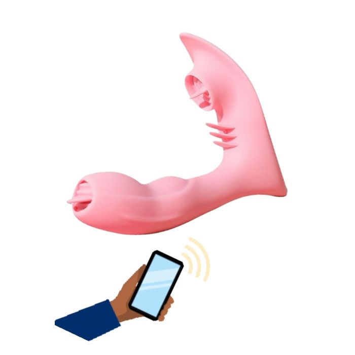 Vibrador de Ponto G e Clitóris com Língua - 7928