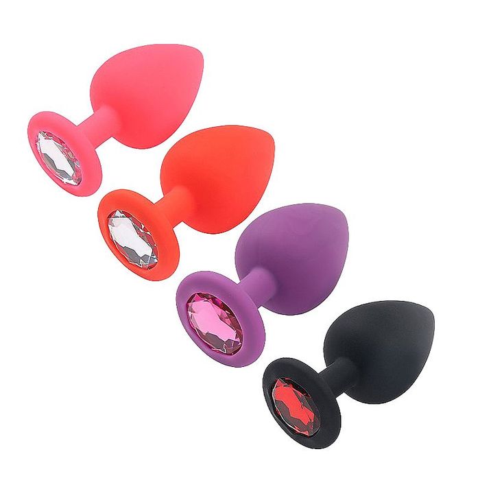 Plug em Silicone com Pedra -  P - 7202
