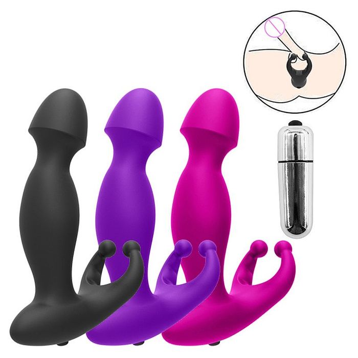 Massageador de Próstata com Anel e Vibro - 8388