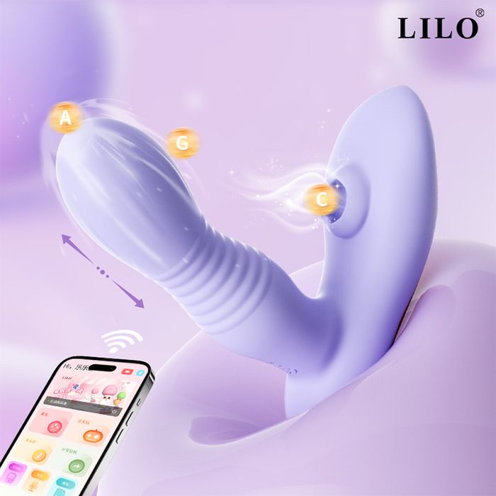Vibrador com Pulsacao e Vai e Vem - controle por App - TABENA - ES071 -