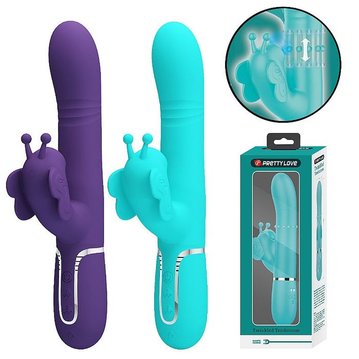 Vibrador com Pulsação e Vai e vem de Anel Twinkled - Pretty Love - 8553