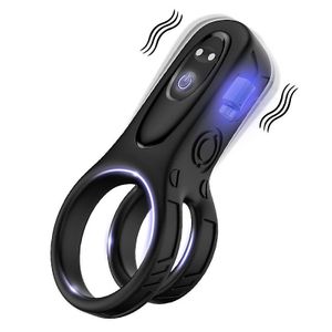 Anel Peniano Duplo com Vibrador - Recarregável - Robô - 8691