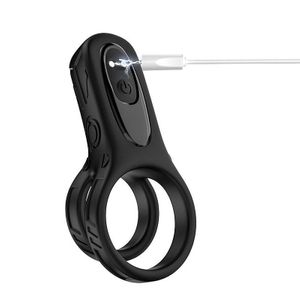 Anel Peniano Duplo com Vibrador - Recarregável - Robô - 8691
