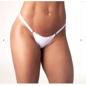 Calcinha Frenética  em Lycra com Detalhe de Babado em Renda - BRANCO - sensualle