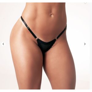 Calcinha Frenética  em Lycra com Detalhe de Babado em Renda - Preto - sensualle