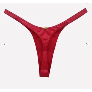 Calcinha Esquenta - VERMELHO - Calcinha Fio Dental Asa Delta em Cirrê