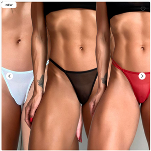 Calcinha Trem Bala - em Tule com Charmoso Detalhe em Renda no Bumbum - Sensualle