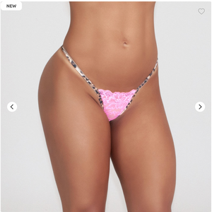 Calcinha TIÊ - Cores variadas -  Fio Dental em Renda com Detalhe Animal Print - sensualle