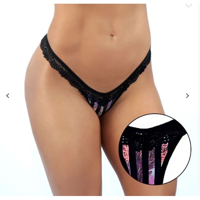 Calcinha  Estupenda - Cores Diversas - Sexy em Renda e Suplex Estampado - sensualle