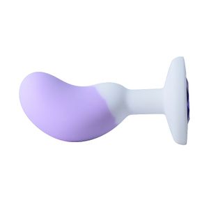 Plug Anal em Silicone com Pedra - M - Formato de Feijão - 8,2 X 2,7 - 8939