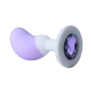 Plug Anal em Silicone com Pedra - M - Formato de Feijão - 8,2 X 2,7 - 8939