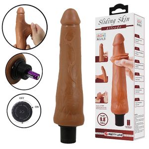 Penis Realístico - Dupla Camada com Vibrador - Alfredo - 25,0 X 4,0cm - Pretty Love - 9000