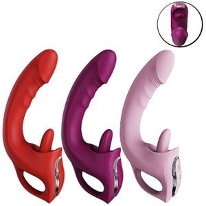 Vibrador Vai e vem com estimulador de Clitóris Língua - 8734