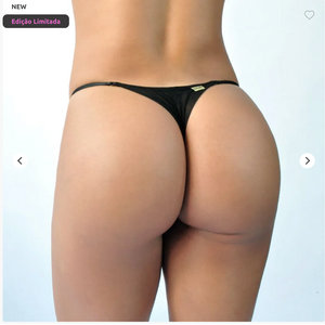 CALCINHA MONZA - Preto -  FIO DUPLO EM RENDA E TULE COM DETALHE DE ELÁSTICO LISTRADO - sensualle