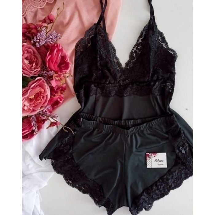 Baby Doll Anna - PRETO