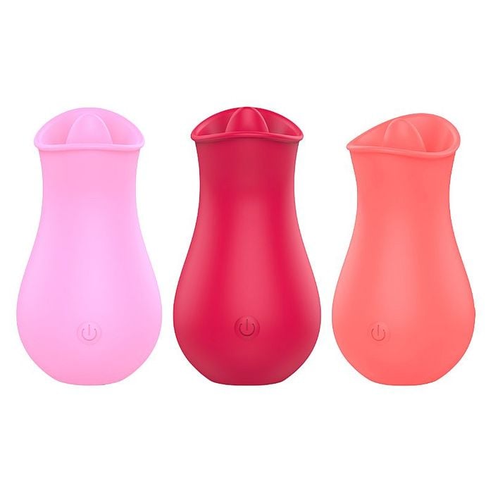 Vibrador de Clitóris com Língua e sucção - Formato Rosa - Lira - 8203