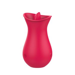 Vibrador de Clitóris com Língua e sucção - Formato Rosa - Lira - 8203