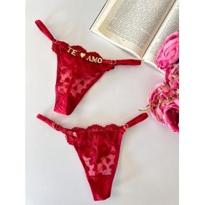 Calcinha para Personalizar Tule Coração - NAO ACOMPANHA AS LETRAS