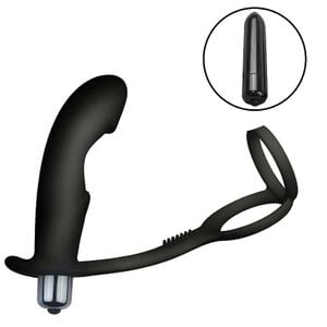 Plug Massageado de Próstata Vibratório com Anel Duplo - 8652 - SI