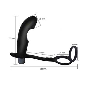 Plug Massageado de Próstata Vibratório com Anel Duplo - 8652 - SI