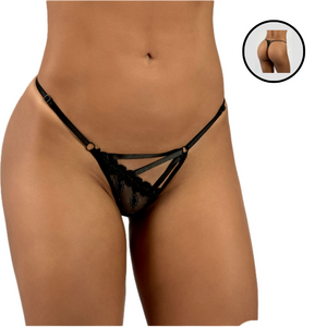 Calcinha Sadia - Fio Dental em Renda com Strappy e Cetim Modelo Lingerie Sexy - sensualle