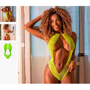 Body Perfeito - Body em Renda de Luxo com Regulagem - Sensualle