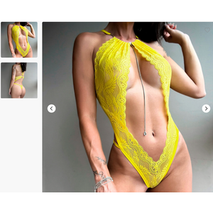 Body Perfeito - Body em Renda de Luxo com Regulagem - Sensualle