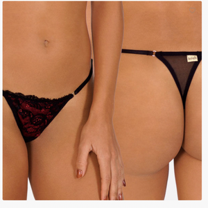 Calcinha Cascalho Sexy em Renda e Tule com Regulagem - sensualle