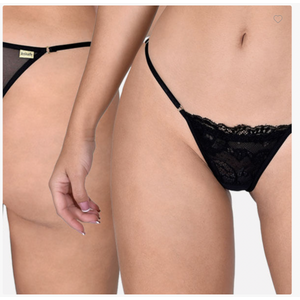 Calcinha Cascalho Sexy em Renda e Tule com Regulagem - sensualle