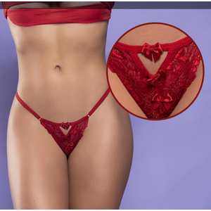 Calcinha em renda com tule transparente atrás - Y5059