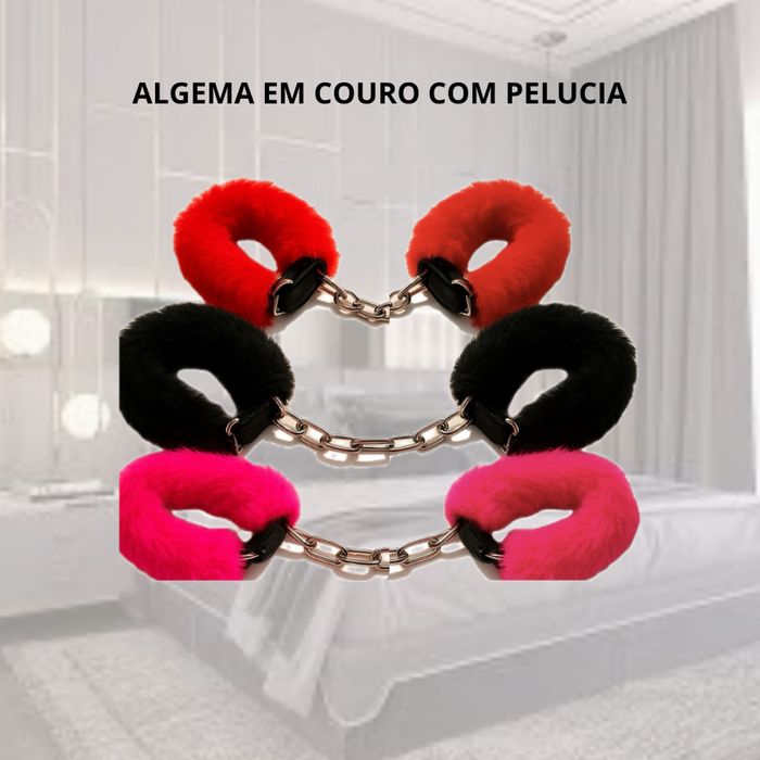 Algema Fina em Pelúcia e Couro