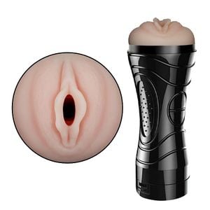 Masturbador Vagina em Cyberskin com Vibrador - Mini Lanterna 20,4 x 7,8cm - 7721
