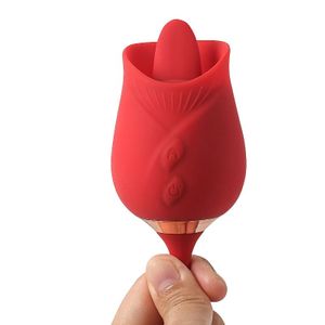 Vibrador Língua / Vai e vem - Formato de Rosa - Flowery Plus - 7868