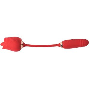 Vibrador Língua / Vai e vem - Formato de Rosa - Flowery Plus - 7868